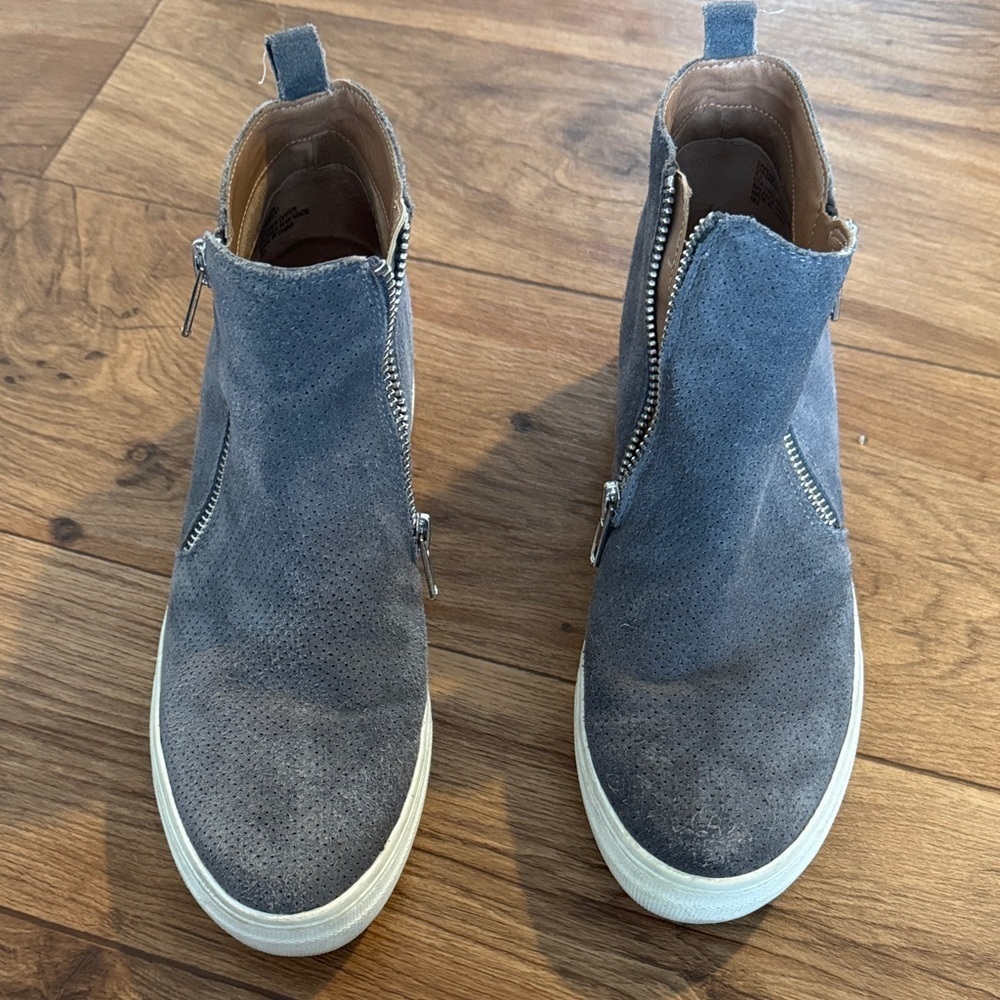 Steve Madden Men's Blue Suede Zip-Up Boots